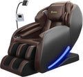 Real Relax Massage Chair Full Body with Unique Phone Controller,Heart and Blood Measurement, Zero Gravity 3D SL-Track Recliner with APP Control, Child Lock,Pause Button, Back Pad, Favor-06, Dark Brown