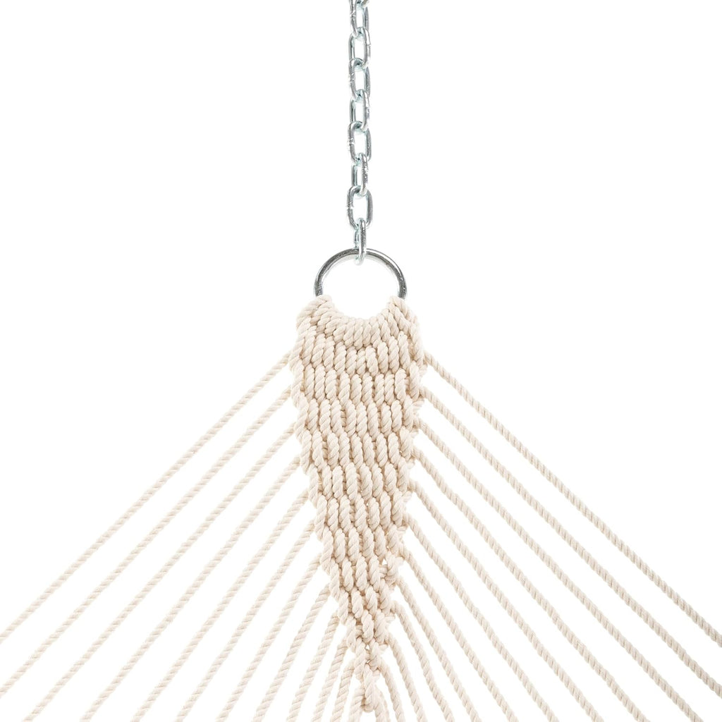 Original Pawleys Island Large Oatmeal DuraCord Rope Hammock – 13 ft. x 55 in., 2-Person, 450 lb Capacity, Oak Spreader Bar, Zinc-Plated Hardware, Handcrafted in the USA