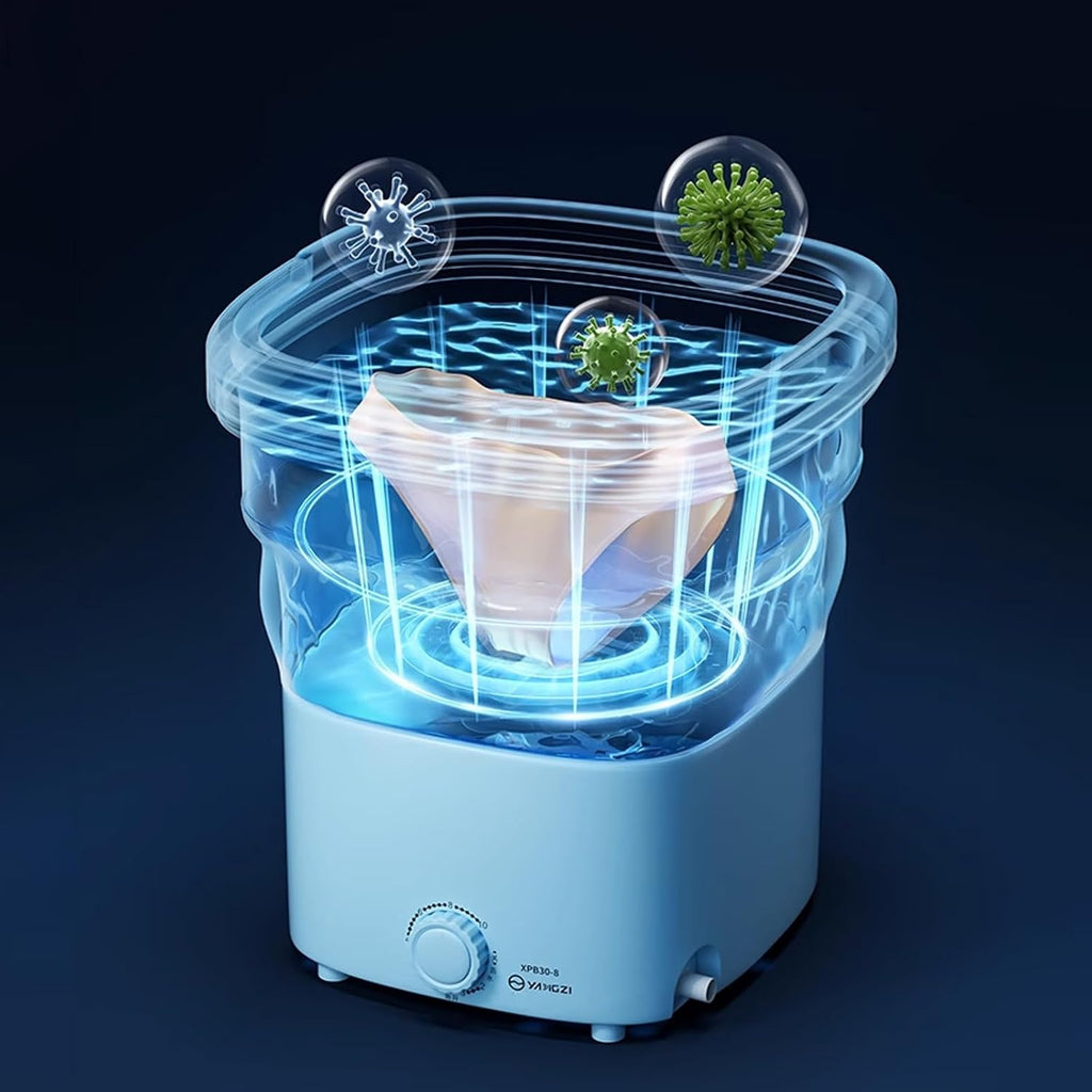 Portable Washing Machine, 20L Collapsible Mini Washer with Dehydration, for Small Clothes, Foldable Design Ideal For Hotel, Home, Apartment, Camping(Green)
