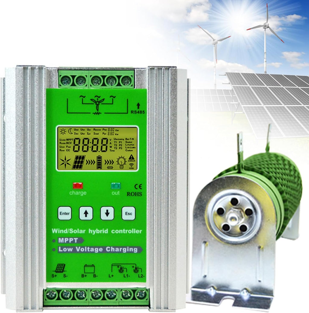 Wind Solar Hybrid Charge Controller 3000W-10000W, 12V/24V/48V Regulator MPPT Wind Solar Hybrid Boost Controller, for Wind Turbine Generator Charger Battery,48V-10000W