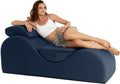 Avana Luvu Lounger - Chaise Lounge Chair for Yoga, Exercise, Massage - High Density Foam - Made in The USA - Dark Blue