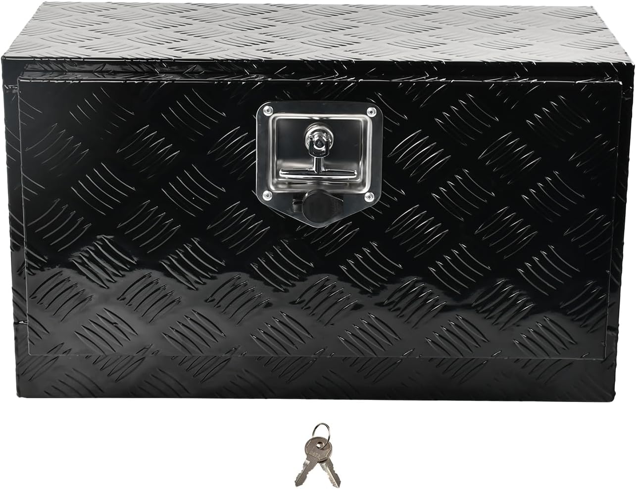 24'' Inch Aluminum Underbody Truck Box with T-Handle Latch,14 x 12 x 24 Inch Underbed Toolbox With Durable Lock Silver For Storage And Organization