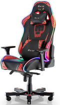 Clutch Chairz Pewdiepie Chair LED 100M- Ergonomic Gaming Chair, Video Game Chairs, Office Chair, High Chair and Lumbar Pillow for Computer Desk - Black - Throttle Series