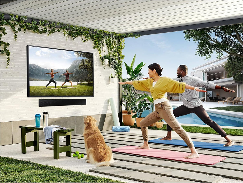 SAMSUNG 55-Inch Class Neo QLED 4K The Terrace Partial Sun, Quantum HDR+ (QN55LST7DAFXZA, 2024 Model) + SAMSUNG 55-Inch The Terrace Outdoor Smart TV Dust Cover with Protective Lining, VG-SDCC55G