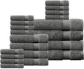 Organic Cotton Luxuriously Plush Towel 20 Piece Set |GOTS & Oeko-TEX Certified|Premium Hotel Quality Towels|Feather Touch Technology|650 GSM Long Staple|Soft, Quick Dry & Ultra-Absorbent