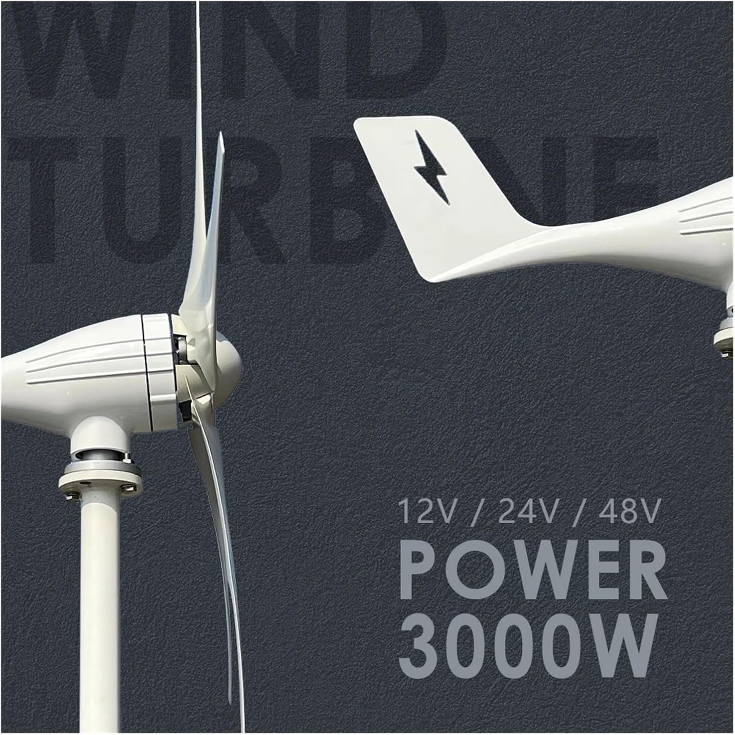 Wind Turbine Generator Kit, Windmills Wind Turbine nerator Kit 3000W 12V 24V 48V 5 Blades Home Use for Hybrid Solar Wind System(12V_3000W)