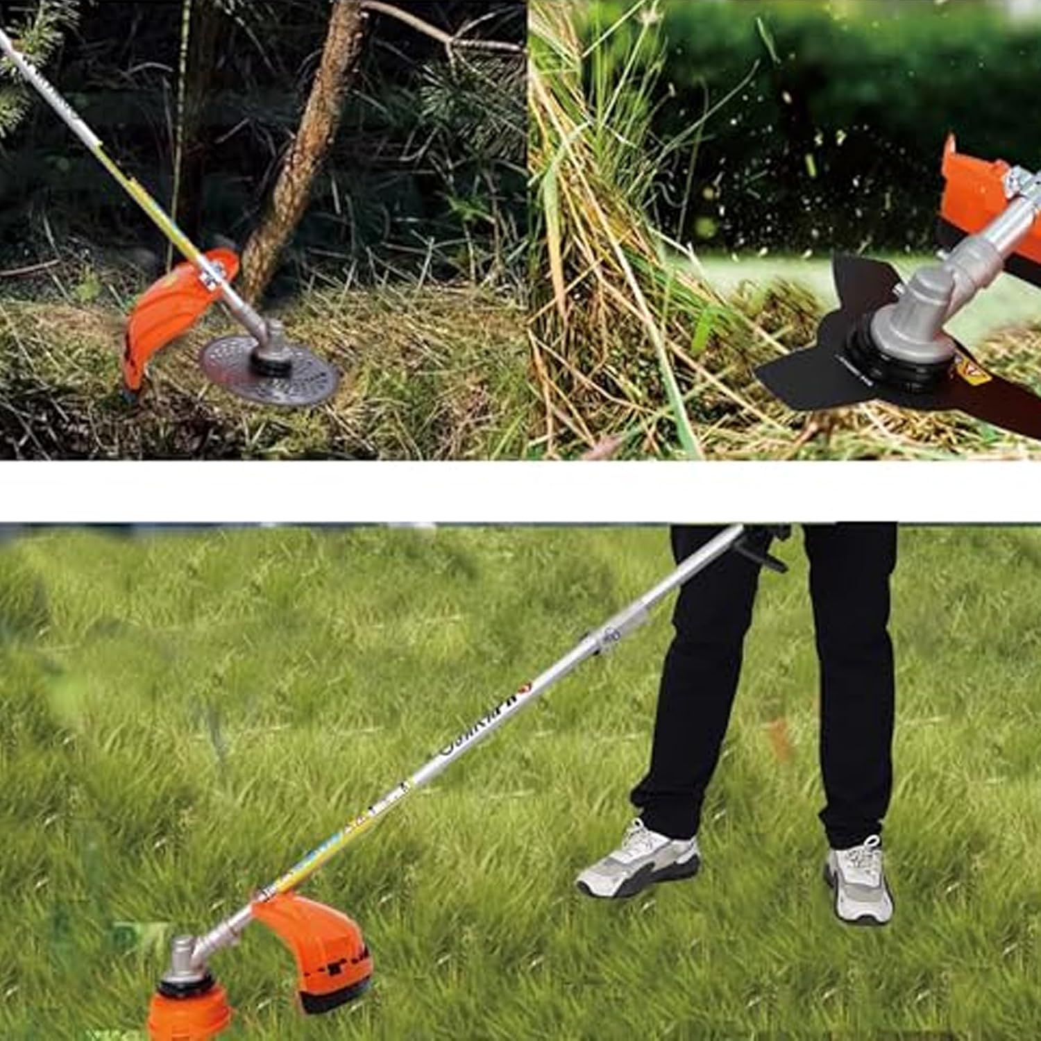 52cc 2-Cycle Gas Multi-Trimmer | 3-in-1 String Trimmer w/Rotatable Pole Saw, Weed Eater Weed Wacker, Brush Cutter & Hedge Trimmer Gas for Lawn, Yard, Garden Care, All-in-one Garden Tool