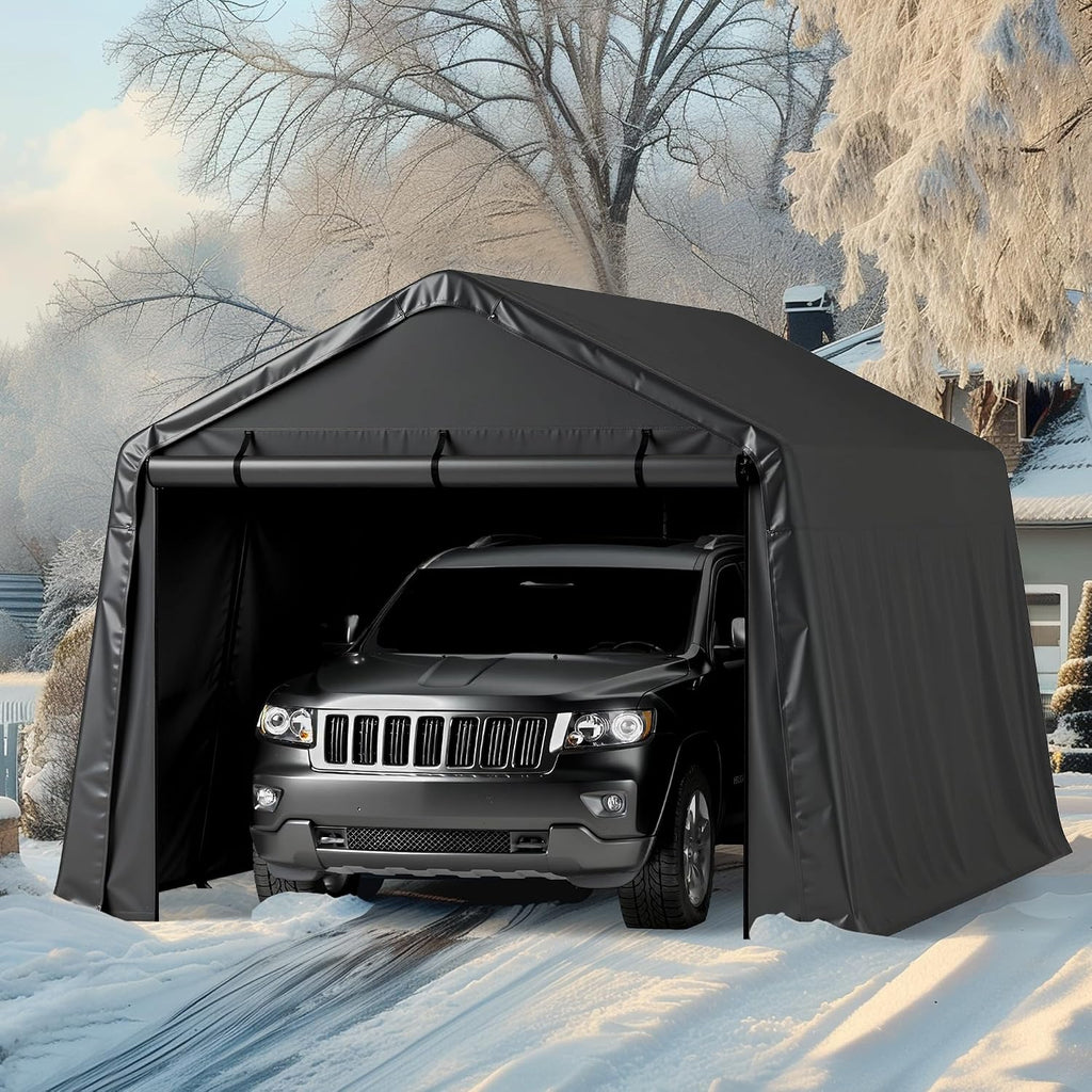 10 x 20 FT Heavy Duty Carport, Portable Outdoor Parking Shelter with 240 g PE Tarpaulin, 1.2mm Thickened Galvanized Steel Tubing Frame, for Pickup Trucks, Boats