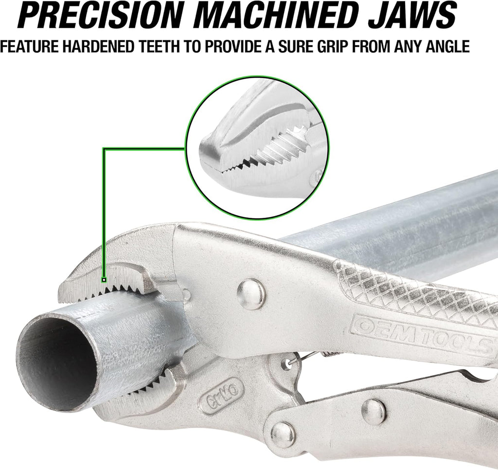 OEMTOOLS 23987 7-Piece Set Locking Pliers, Curved and Long Nose Vise Grips for Gripping and Clamping Tasks, Precision-Machined Vise Grip Jaws, Heat-Treated Alloy Steel, Includes EVA Tray