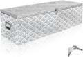 Aluminum Underbody Truck Box 39'×13'×11' Pick up Square Storage Toolbox Heavy Duty Diamond Plate Tool Boxes with Side Handle Buckle Lock and Keys for Storage and Organization
