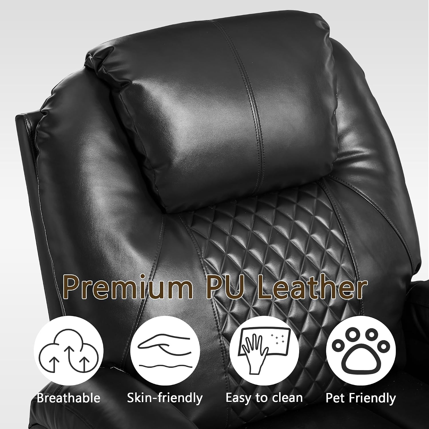 Dual Motor Power Swivel Rocker Recliner Chair with Heat and Massage,Electric Glider Rocking Chairs for Nursery,Theater Seating with LED Lights, USB A/USB C Ports for Living Room (1, Black)