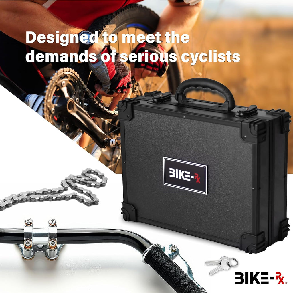 Elite 37-Piece Bike Tool Kit – Bicycle Repair & Maintenance Set for Mountain, Road, BMX & E-Bikes, w/Chain Breaker, Tire Repair Tools & Locking Hard Case