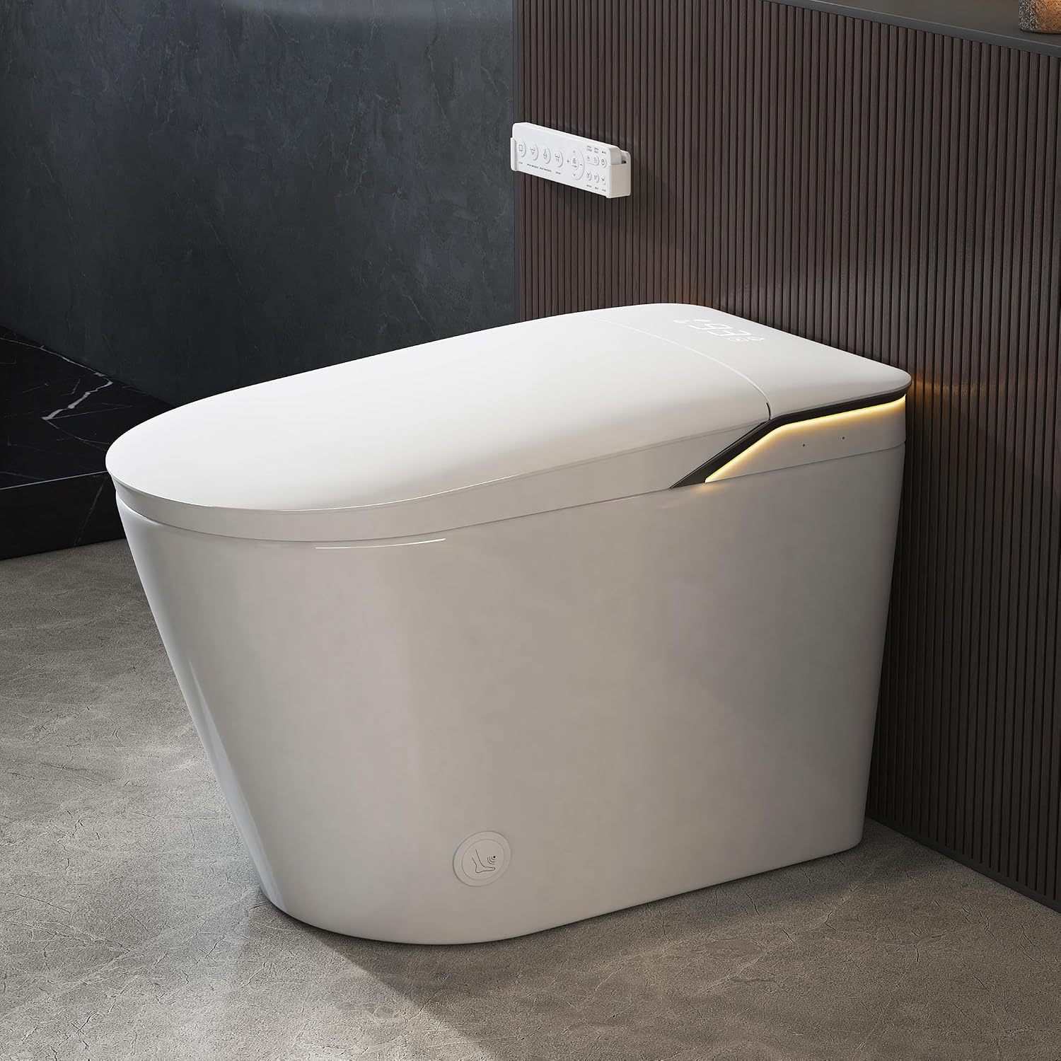 Eridanus Smart Toilet with Bidet Built in, Bidet Toilet with Auto Open/Close Lid, Cleaning Foam Dispenser, Warm Water Sprayer & Air Dryer, Foot Sensor Flush, Elongated Heated Seat, ADA Height