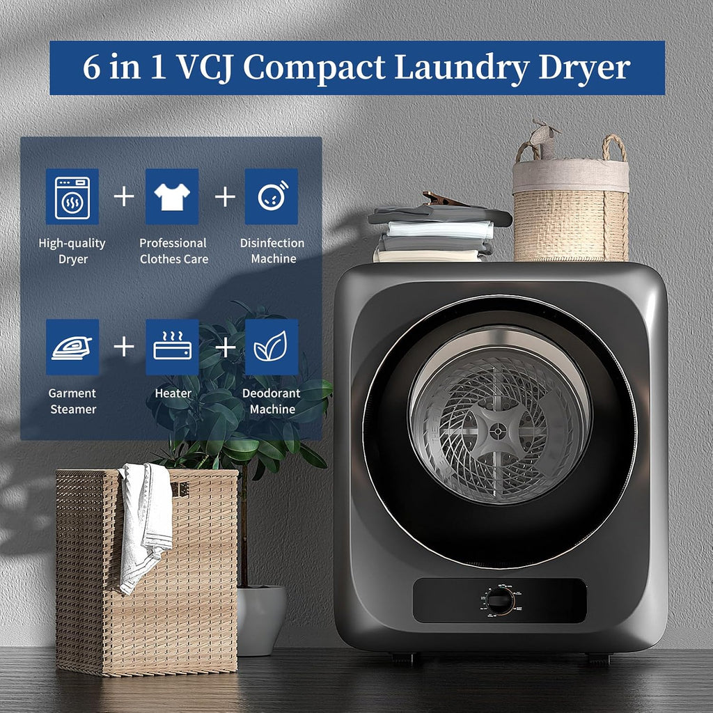 VCJ Portable Washing Machine and Dryer Set, 28lbs Fully Automatic Washer and 10lbs Portable Dryer with Stainless Steel Tub, Compact Washer and Dryer Combo for Apartment, RV, Dorm