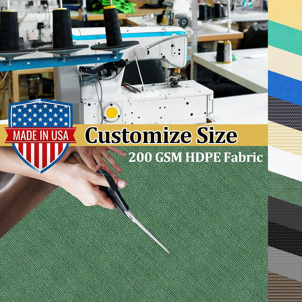 Shade&Beyond Customized Size 90% Sun Shade Cloth with Grommets, 8' X 10' Pergola Shade Cover Canopy, Mesh Tarp Sun Screens for Patio, Outdoor, Garden, Backyard GN09, Green