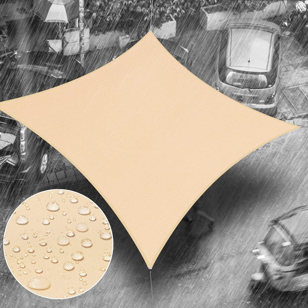 Royal Shade 12' x 20' Beige Rectangle Waterproof Sun Shade Sail Order to Make Canopy Awning, UPF50+ 95% UV Blockage Water Resistant, Outdoor Backyard Patio Garden Carport (We Customize)