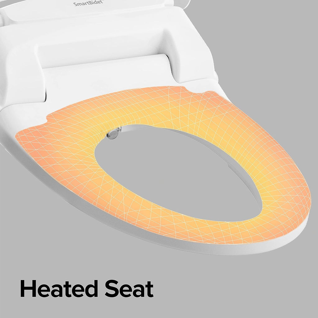 SmartBidet® SB-100R Electric Smart Bidet Seat for Elongated Toilets with Remote Control, Stainless Steel Nozzle with Removable Nozzle Cap, Slim