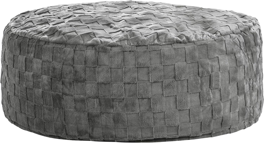 Hobestluk Bean Bag Chairs Beanbag Chair with Filler Adult Bean Bags with Fluffy Cover, Giant Bean Bag Chairs for Aduts for Living Room, Bedroom (Grey, 6FT - 70' x 70' x 15')