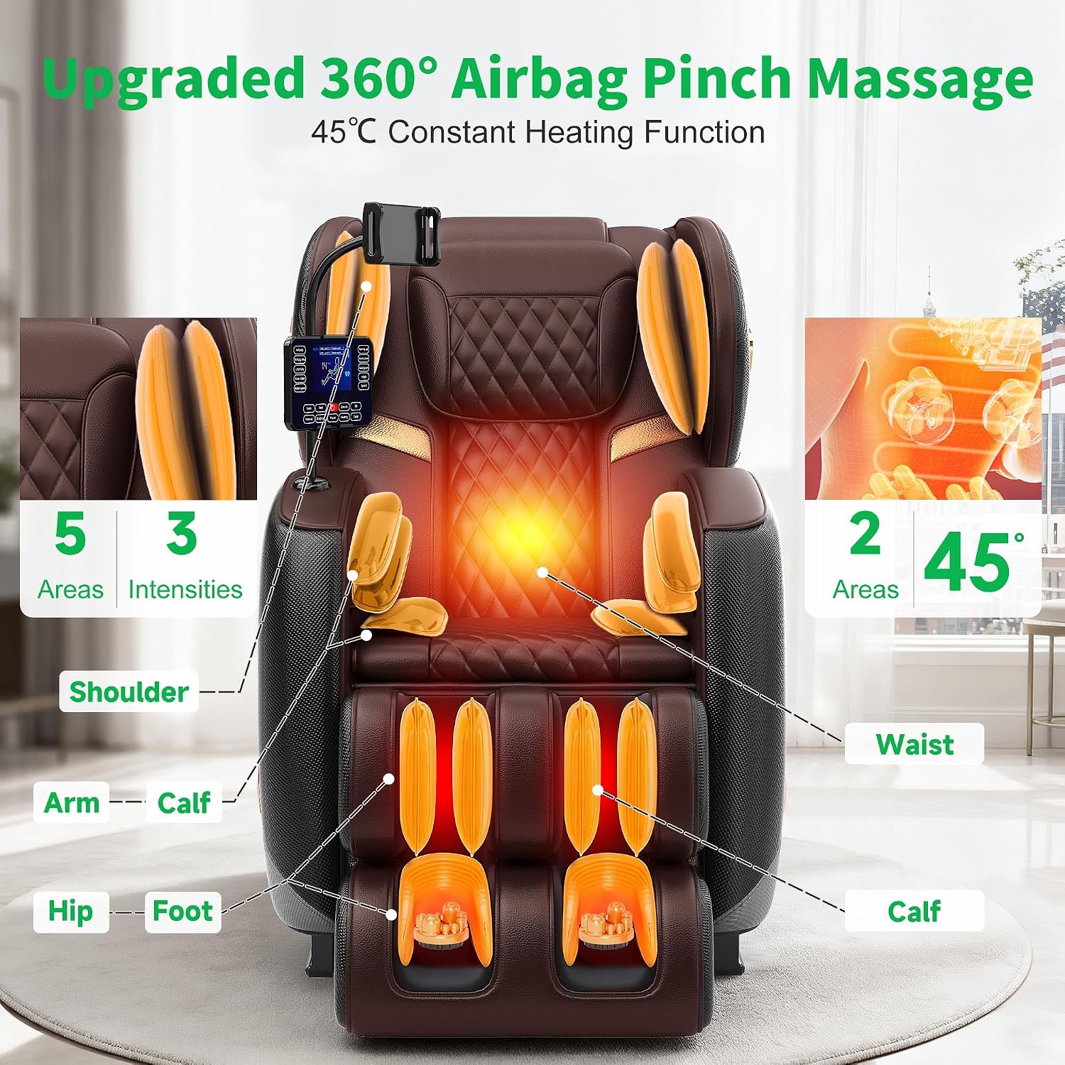 Massage Chair Full Body, Zero Gravity Massage Chair - Upgraded 10 Fix Rollers, 2026 Massage Chairs Full Body and Recliner with Heating, Foot Massage, Airbags, Home Office Relaxation