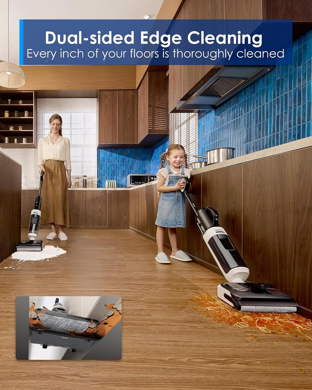 Tineco Wet Dry Vacuum Cleaners, Floor One Switch i5 Stretch Breeze 2-in-1 Cordless Vacuum for Multi-Surface, 20KPa Powerful Floor Cleaner Mop with Long Runtime