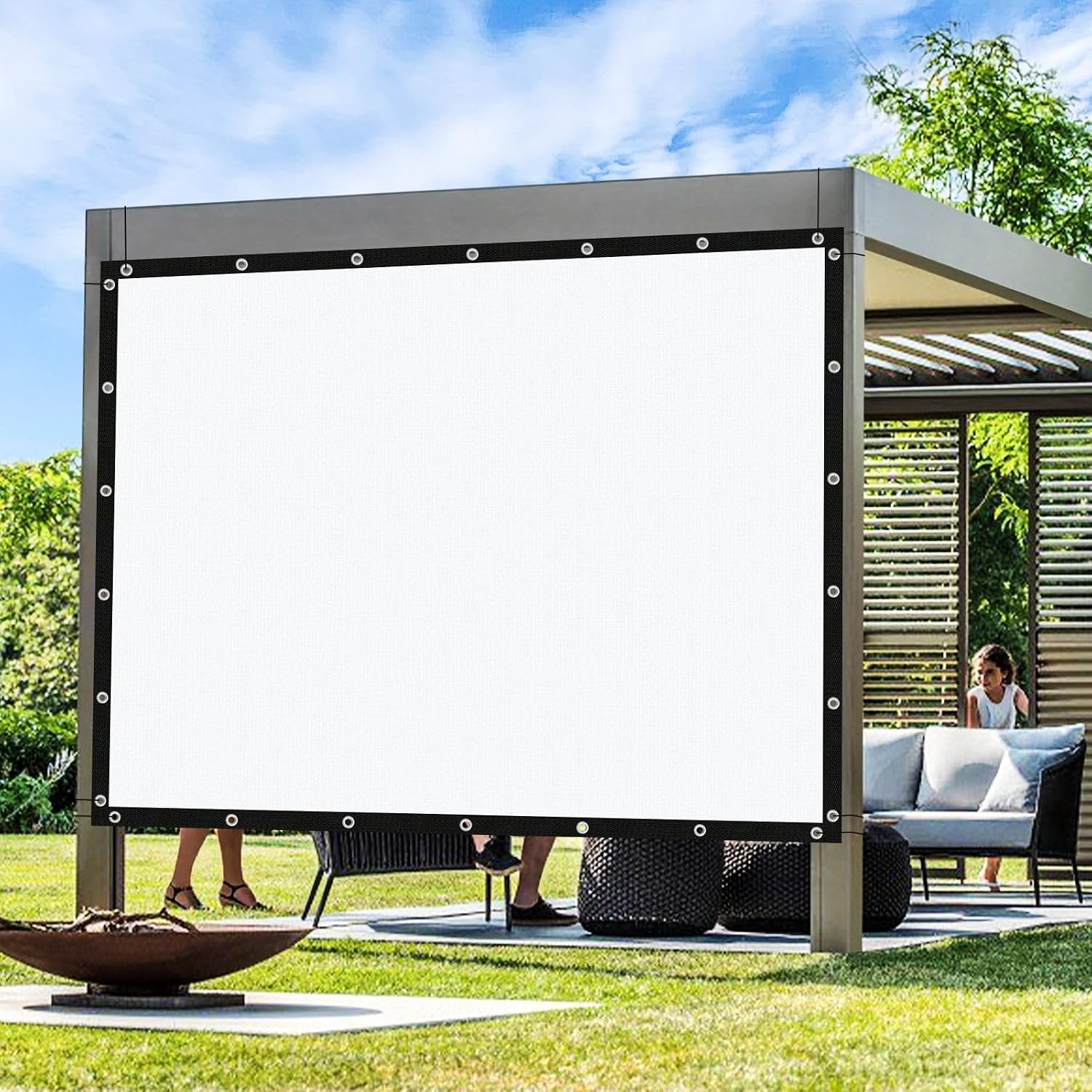 Artpuch Outdoor Pergola Shade Cover 12x20 FT Sun Shade Cloth with Grommets White Commercial Grade Patio Privacy Screen Shade Canopy (Customized Available) GN06
