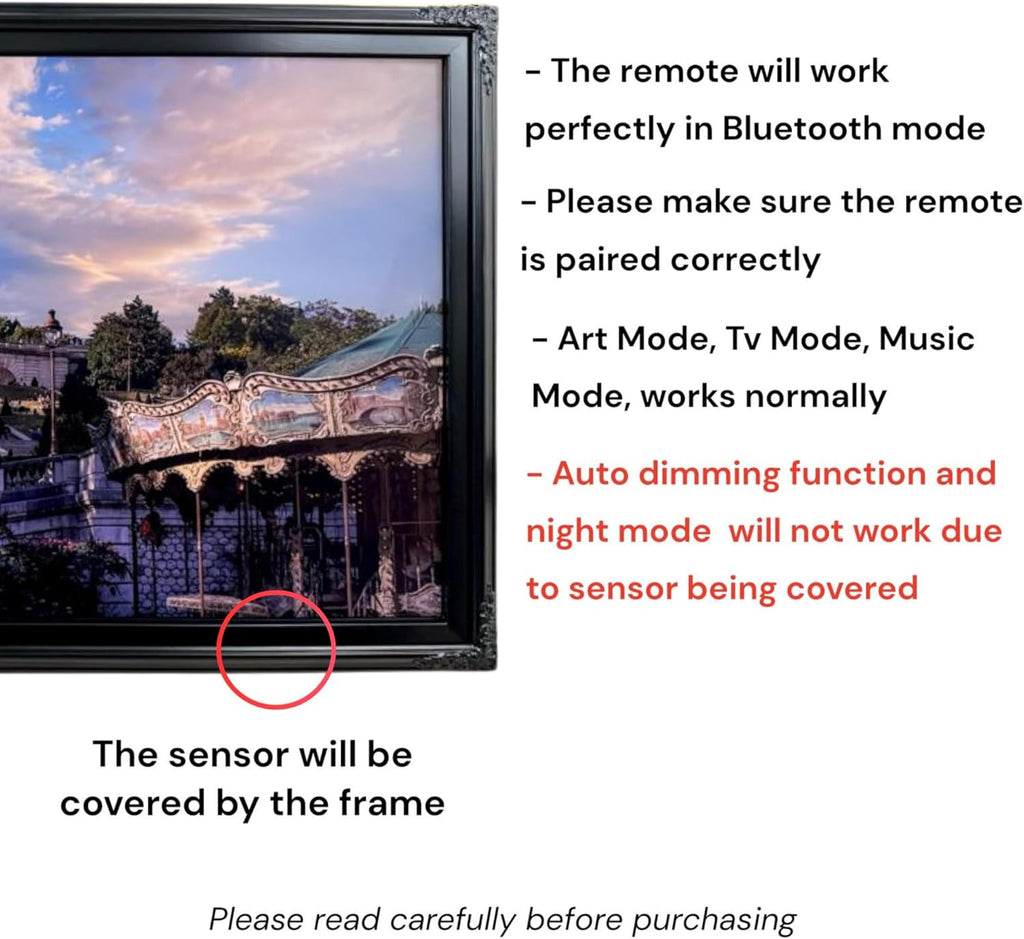 32, 43, 50 & 55 Inch Handmade wood ornate TV Frame for Samsung The Frame TV. SATIN BLACK (not for use with other models) (55 INCH)