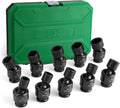 SK 1/2' Drive Universal Swivel Impact Socket Set, Metric Socket Set, 10-Piece, Premium CR-MO Steel, SureGrip 6 Point Design, with Storage Case