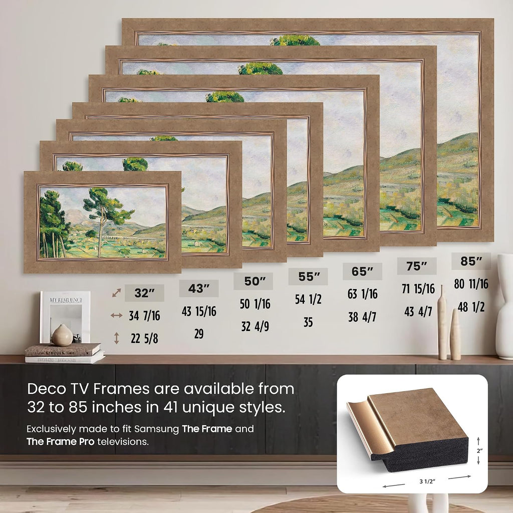 Contemporary Bronze 32' Premiere Deco TV Frame - Compatible ONLY with Samsung The Frame TVs (Fits 2021-2026, LS03A, LS03B, LS03C, LS03D, LS03FA)