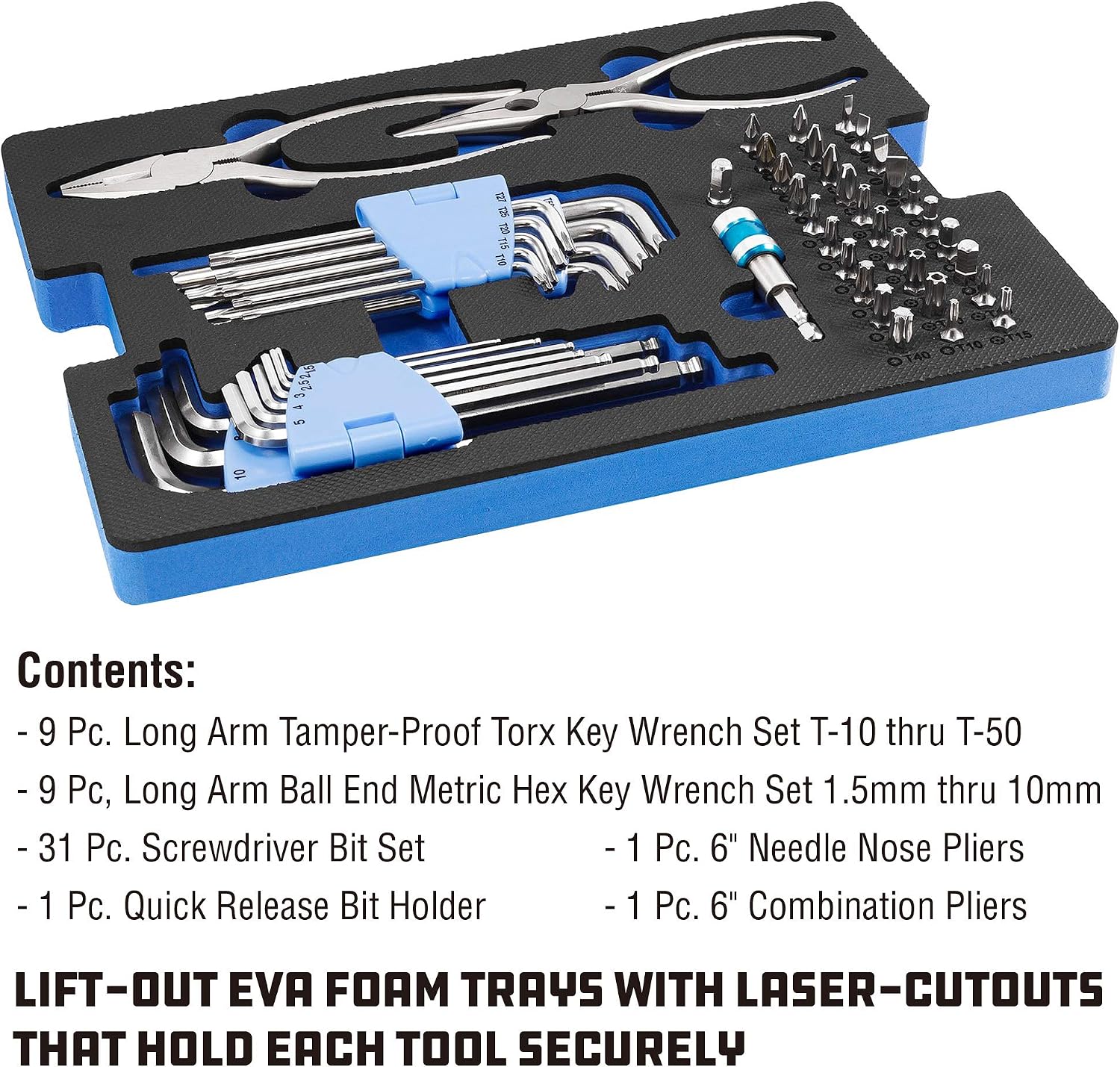 Powerbuilt 83 Pc. 420J2 Stainless Steel Marine Boat Repair Tool Set, Drivers, Pliers, Wrenches, Mallet, Bit Driver/Bits, Sockets, Watertight Shock Resistant Case with Lift-Out Foam Tool Trays - 642411