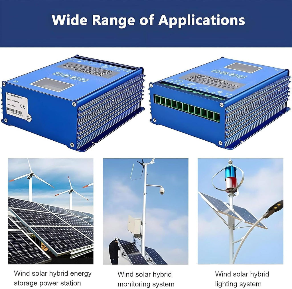 Wind Solar Hybrid Charge Controller 3000W-12000W 12V/24V/48V Auto Switch Regulator MPPT Wind Solar Hybrid Boost Controller for Wind Turbine Generator Charger Battery 48V-3000W