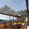 Patio 7'W x 12'L Pergola Shade Cover Retractable Canopy Replacement, Outdoor Pergolas Fabric Covers for Patio, Sun Shades Cloth with Slide-On Wire Cable for Deck Gazebo Backyard, Light Grey