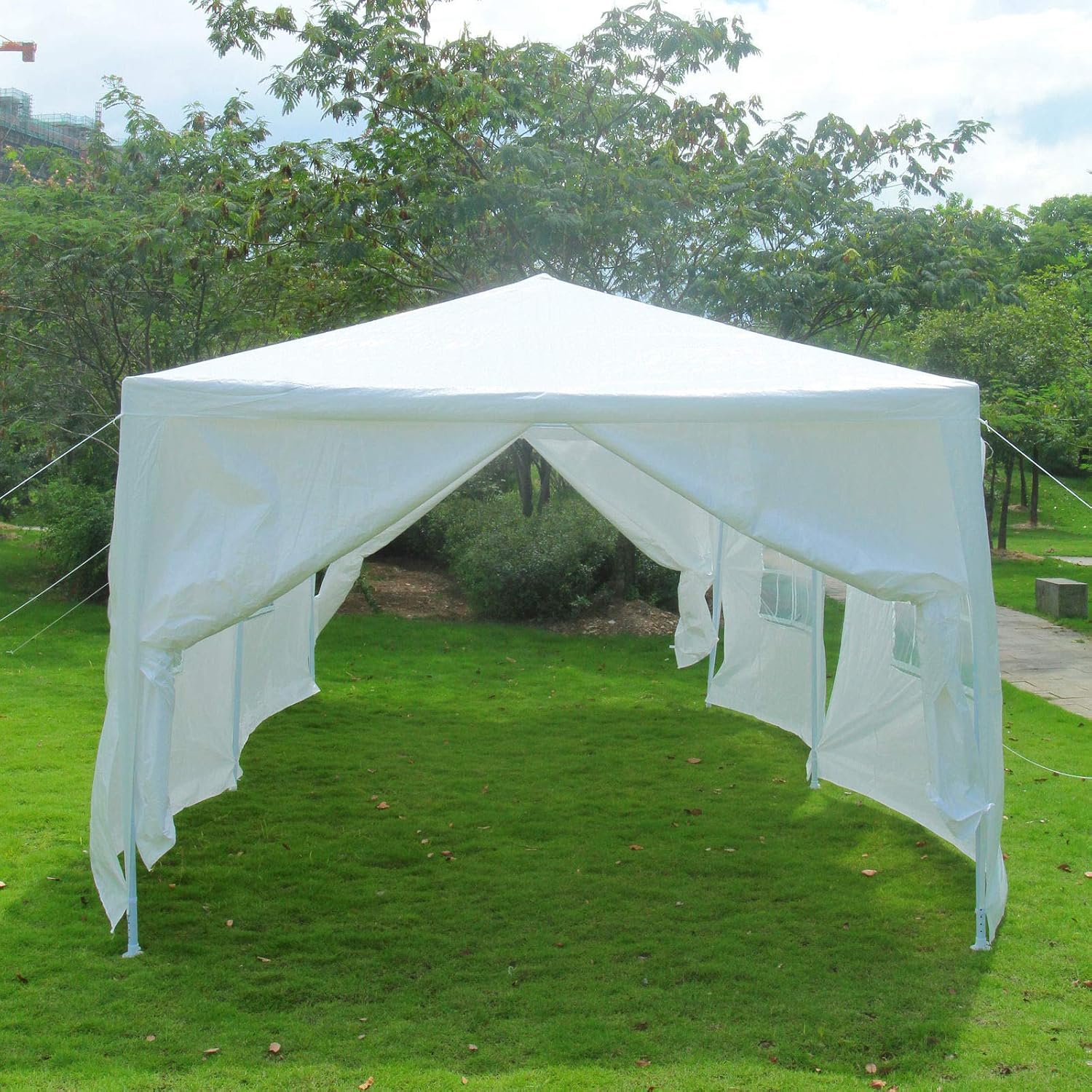 10'x30' Outdoor Canopy Party Wedding Tent White Gazebo Pavilion w/8 Side Walls