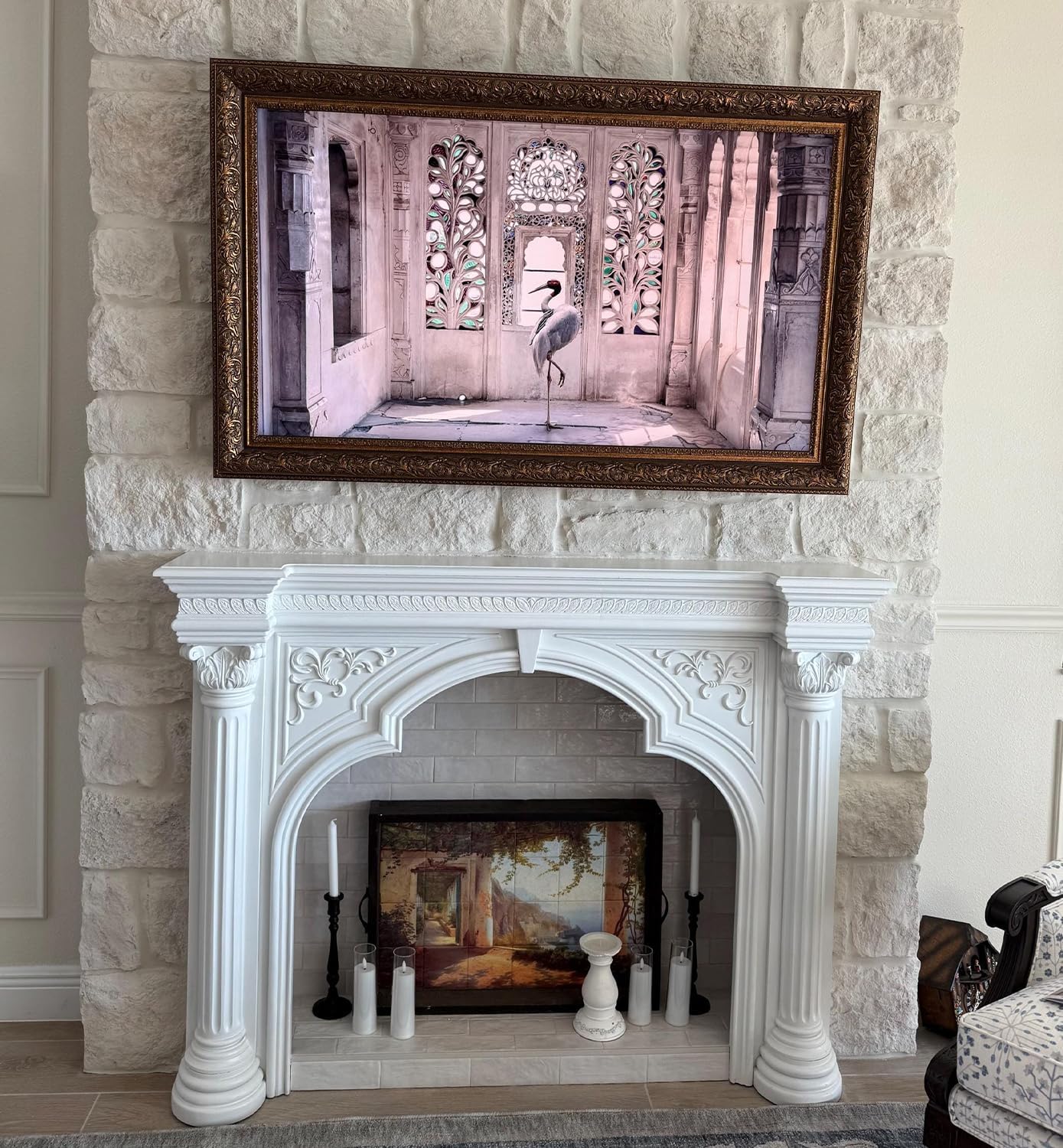 Elegant Vintage-Style TV Frame (DEEP GOLD, 50') - Compatible ONLY with Samsung The Frame TV and Pro TVs (Fits 2021-2026, LS03A, LS03B,LS03C,LS03D,LS03FA,LS03FW)