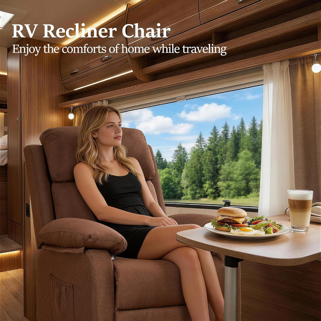Korser Recliner Chair, Living Room Chairs for Adults, Padded Deep Seat Reading Chair with Side Pockets, Small Recliners for Small Spaces, Lounge Chair for Living Room, Bedroom, and RV (Linen)