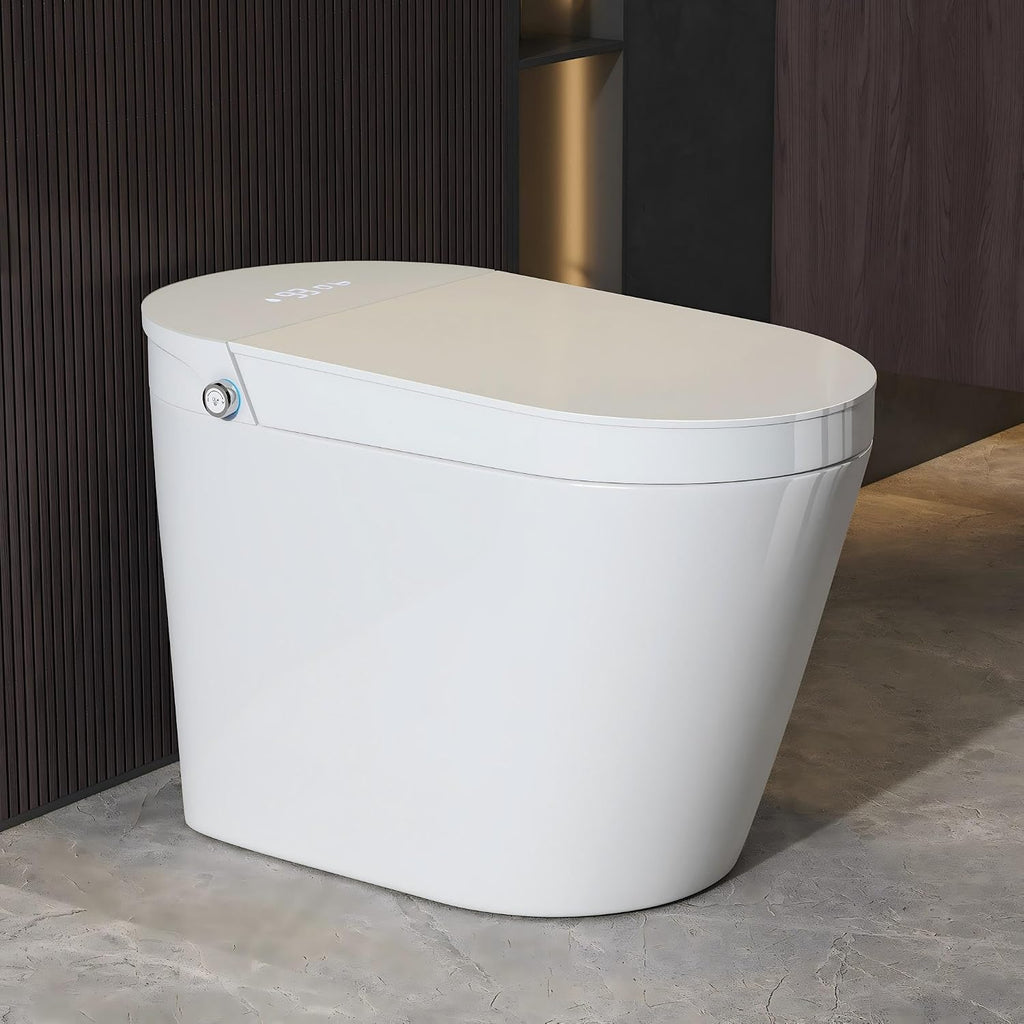 Smart Toilet, Eridanus One Piece Bidet Toilet for Bathroom, Toilet with Heated Bidet Seat, Adjustable Warm Water Wash & Dryer, Foot Sensor Flush, Tankless Toilet with LED Display, White