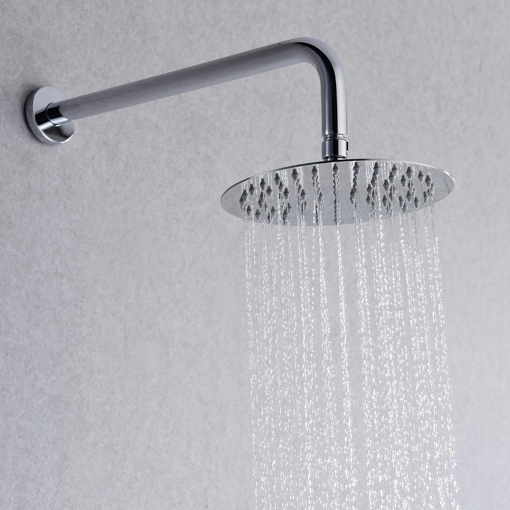 SUMERAIN 3 Handle Shower Faucet Set with Tub Spout and 8' Rain Shower Head, Tub and Shower Trim Kit with Rough-in Valve Chrome