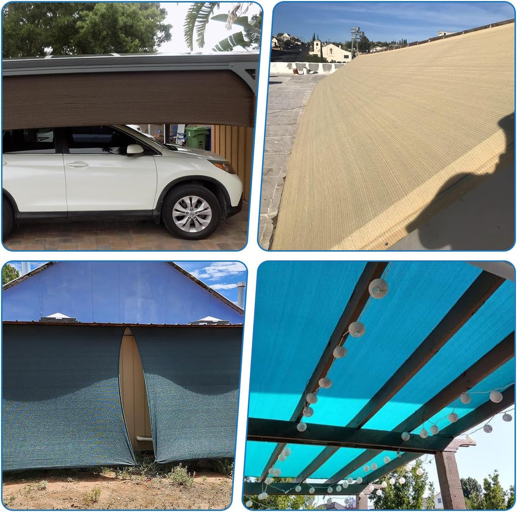 TANG Sun Shade Fabric Roll 8' x 50' Shade Cloth for Patio,Pergola Canopy Replacement Cover, Blockage UV Resistant Mesh Net Sail Sunshades Outdoor for Backyard Garden Plant Deck, Brown