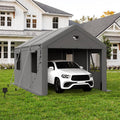 Carports Canopy Heavy Duty, Portable Garage with Sidewalls (10x16, Grey)