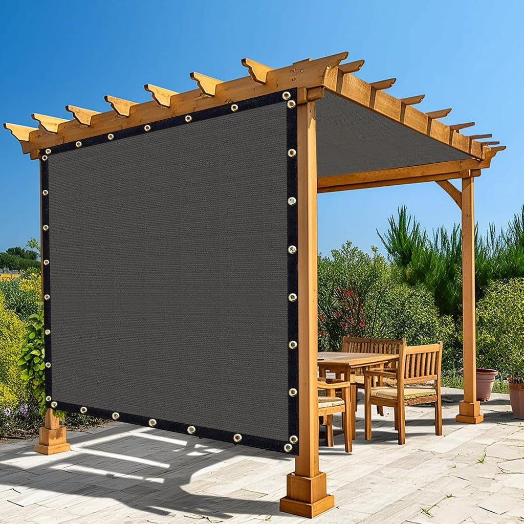 Amagenix 90% Dark Grey Sun Shade Cloth with Grommets, 12'X 20' Sun Screens Pergola Shade Cover Canopy for Outdoor Garden Patio Porch