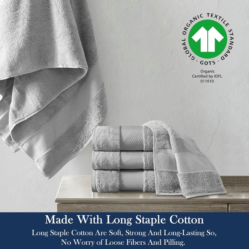 Organic Cotton Luxuriously Plush Bath Towel Pack of 4 | GOTS & OEKO-TEX Certified | Premium Hotel Quality Towels | Feather Touch Technology|650 GSM Long Staple|Soft, Quick Dry & Ultra-Absorbent