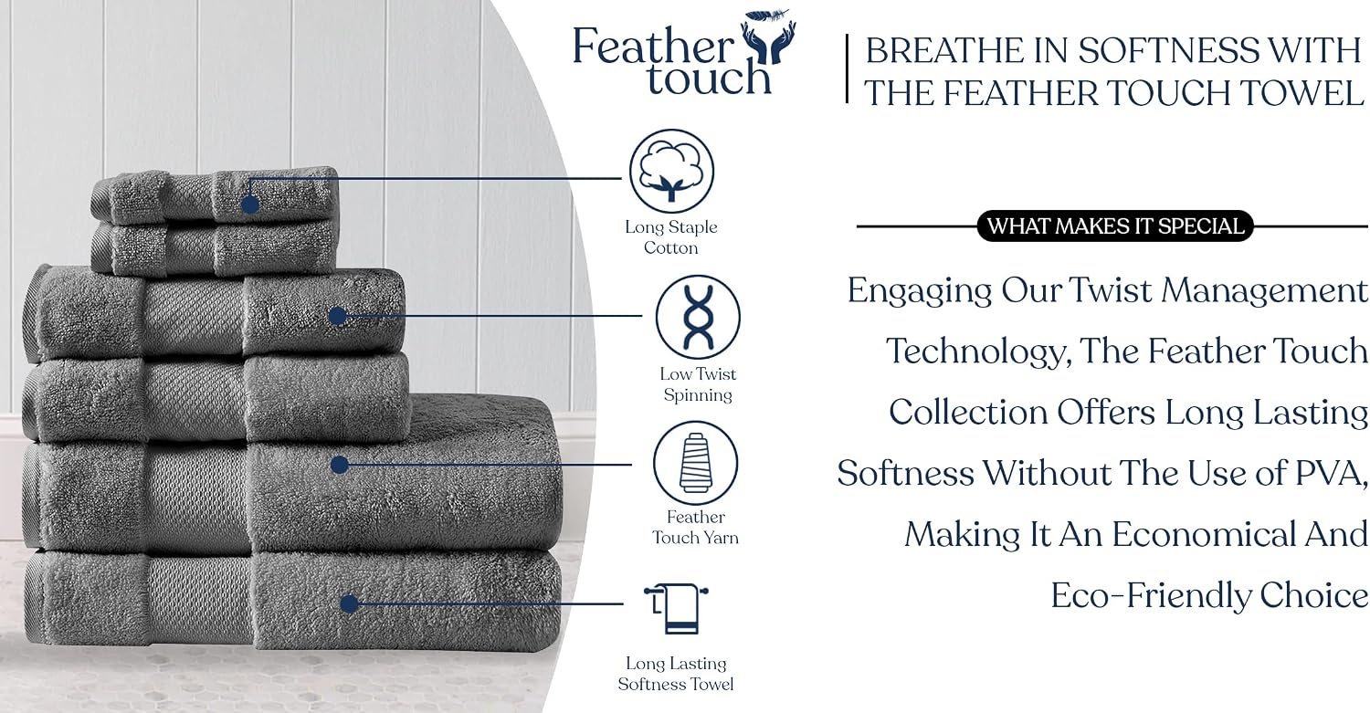 Organic Cotton Luxuriously Plush Towel 20 Piece Set |GOTS & Oeko-TEX Certified|Premium Hotel Quality Towels|Feather Touch Technology|650 GSM Long Staple|Soft, Quick Dry & Ultra-Absorbent