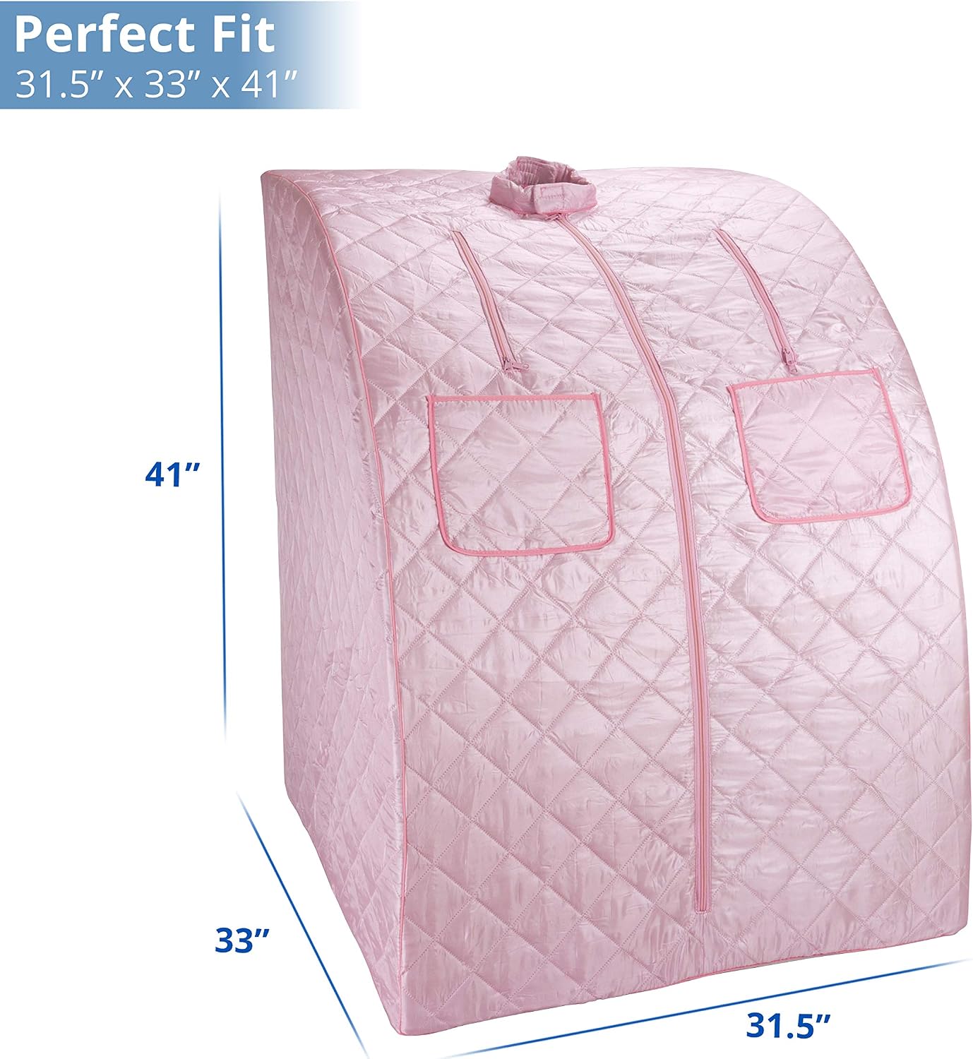 Durasage Oversized Portable Steam Sauna Spa for Home – 800W Steam Generator, 60-Minute Timer, Foldable Chair Included, Spacious Design, 1.5-Year Warranty (Light Pink)