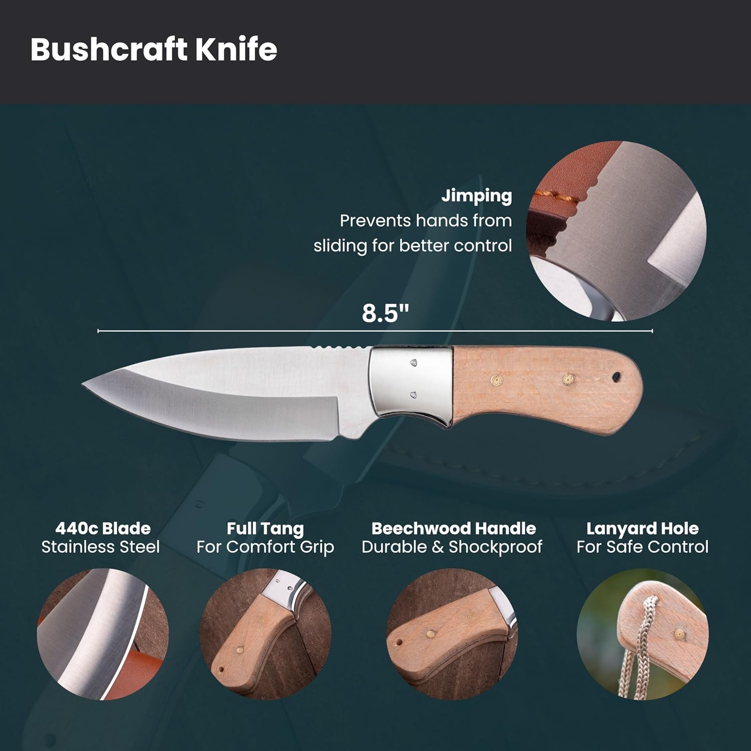 Knife Making Kit DIY Gift for Men - Gift Set, Complete Tools, & Accessories to Make Knife, Stainless Steel Bushcraft Blade, Beginners Guide, Husband Boyfriend Dad Handwork Hobbies, Gift for Him