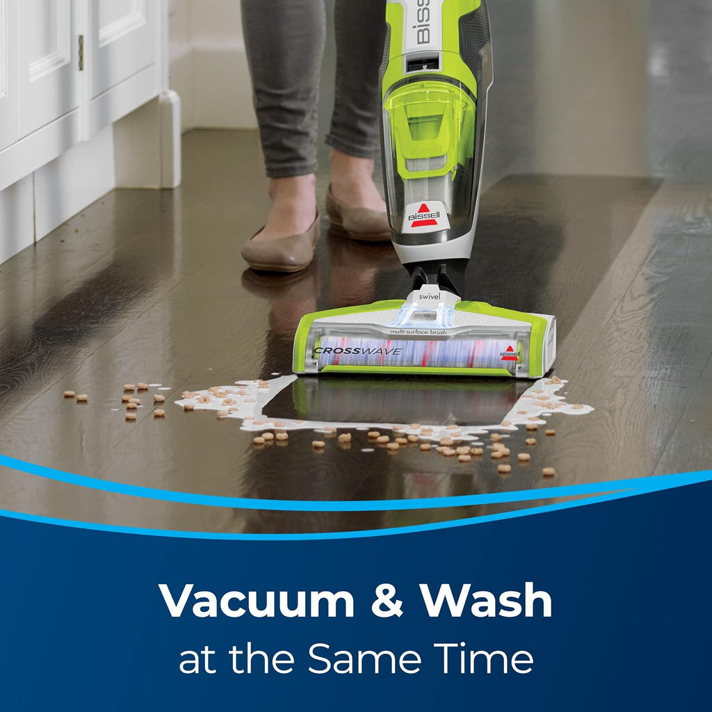 Bissell CrossWave Floor and Area Rug Cleaner, Wet-Dry Vacuum with Bonus Extra Brush-Roll and Extra Filter, 1785A, Green