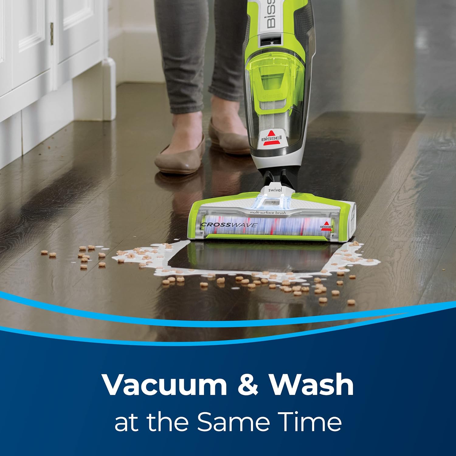 Bissell CrossWave Floor and Area Rug Cleaner, Wet-Dry Vacuum with Bonus Extra Brush-Roll and Extra Filter, 1785A, Green