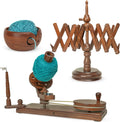 Wooden Yarn Cake Winder - Elegant Handmade Yarn Winder for Crocheting, Yarn Winder Large Capacity, Yarn Spinner for Crocheting (R-Combo-3)