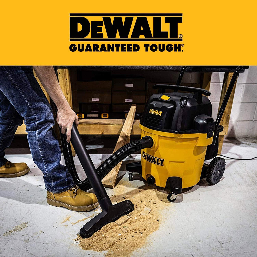 DEWALT 14 Gallon Poly Shop Vacuum Wet/Dry, 6 Peak HP, Cart Style Wet/Dry/Blower 3 in 1 Multifunction Shop Vacuum, Built-in Drain, DXV14P