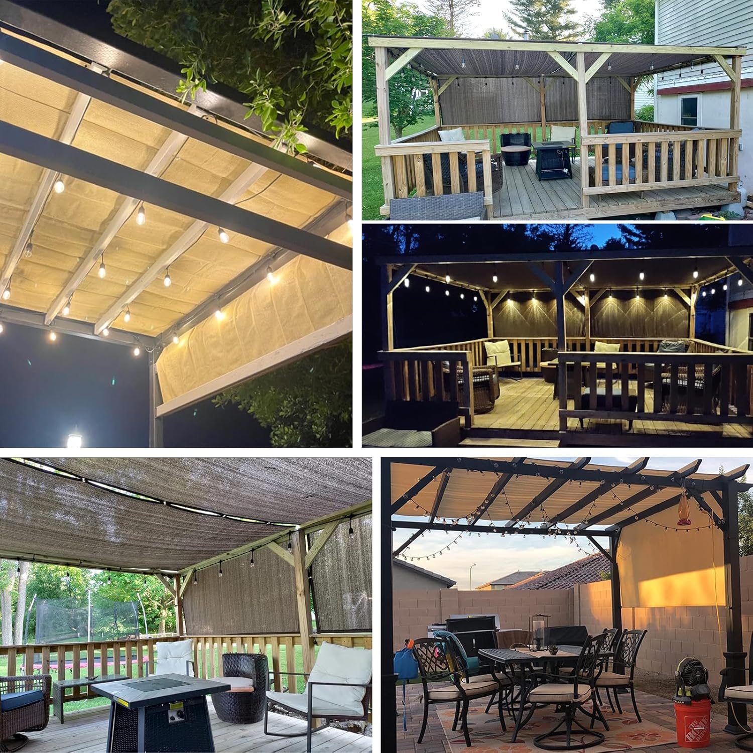 Patio 8' x 4' Waterproof Pergola Canopy Replacement Shade Cover Sun Sail for Deck Porch Backyard Shade Cloth Tarp with Grommets Rods Privacy Shade Screen, Sky Blue