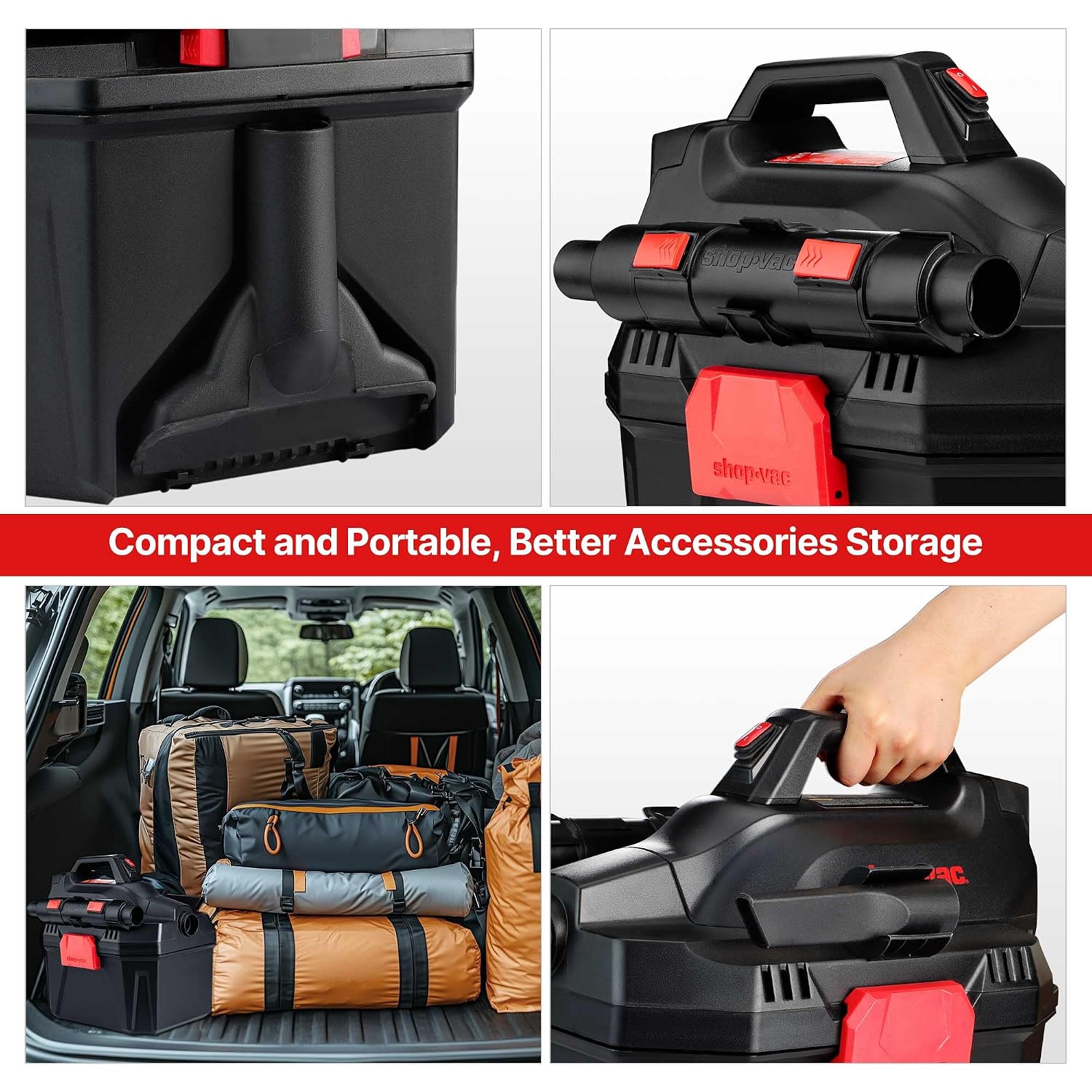 Shop-Vac 2 Gallon 20V Cordless Wet/Dry Vacuum with Detachable Blower, Portable 3-in-1 Vac with Blower Function, Integrated Battery and Charger Included, Ideal for Workshop, Car & Jobsite, 5430082