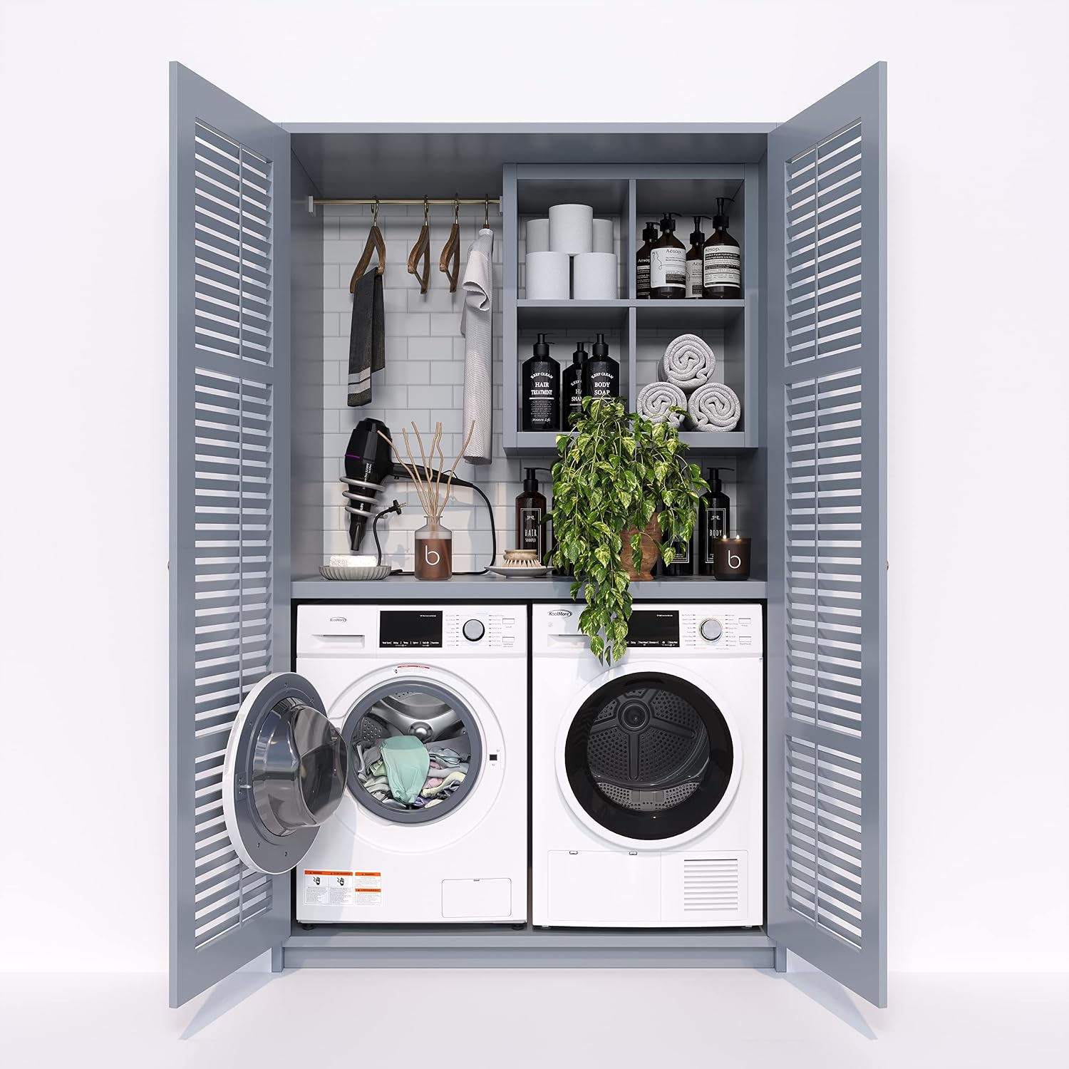 KoolMore 24' Front Load Washing Machine, 2.7 Cu. Ft., Space Saving Unit with 20-Minute Quick Wash, 12 Washing Cycles, Quiet Inverter Motor [White] [120V] (FLW-3CWH)